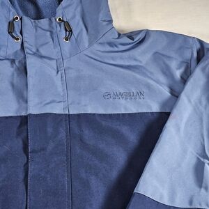 Magellan Outdoors Men's Jacket Large Fleece Lined Blue